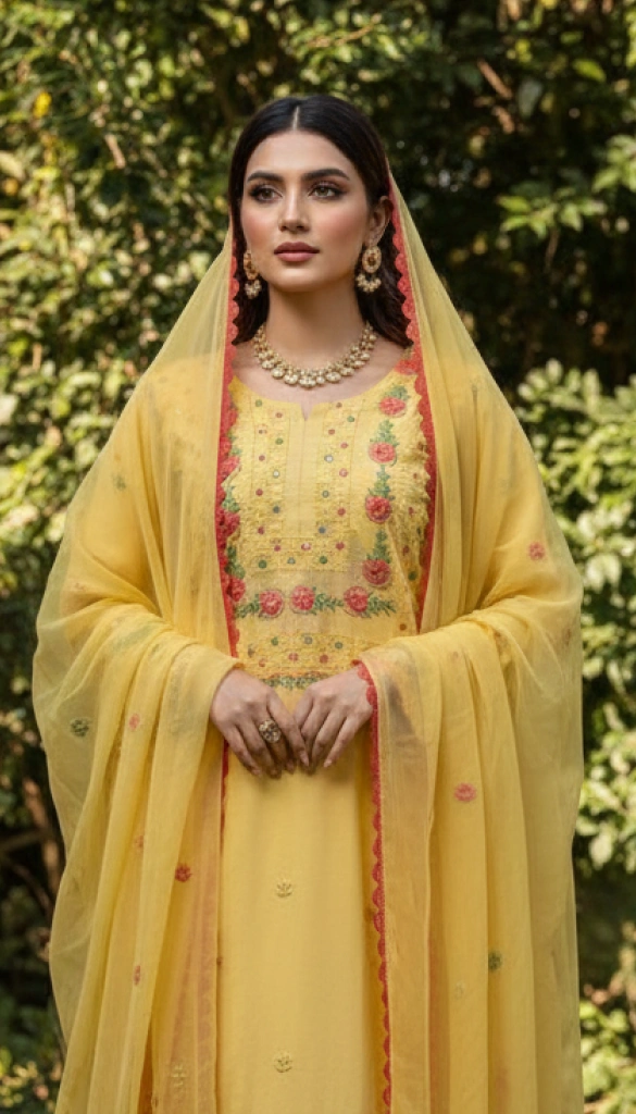 Traditional Handcrafted Tarkashi Design Three Piece suit